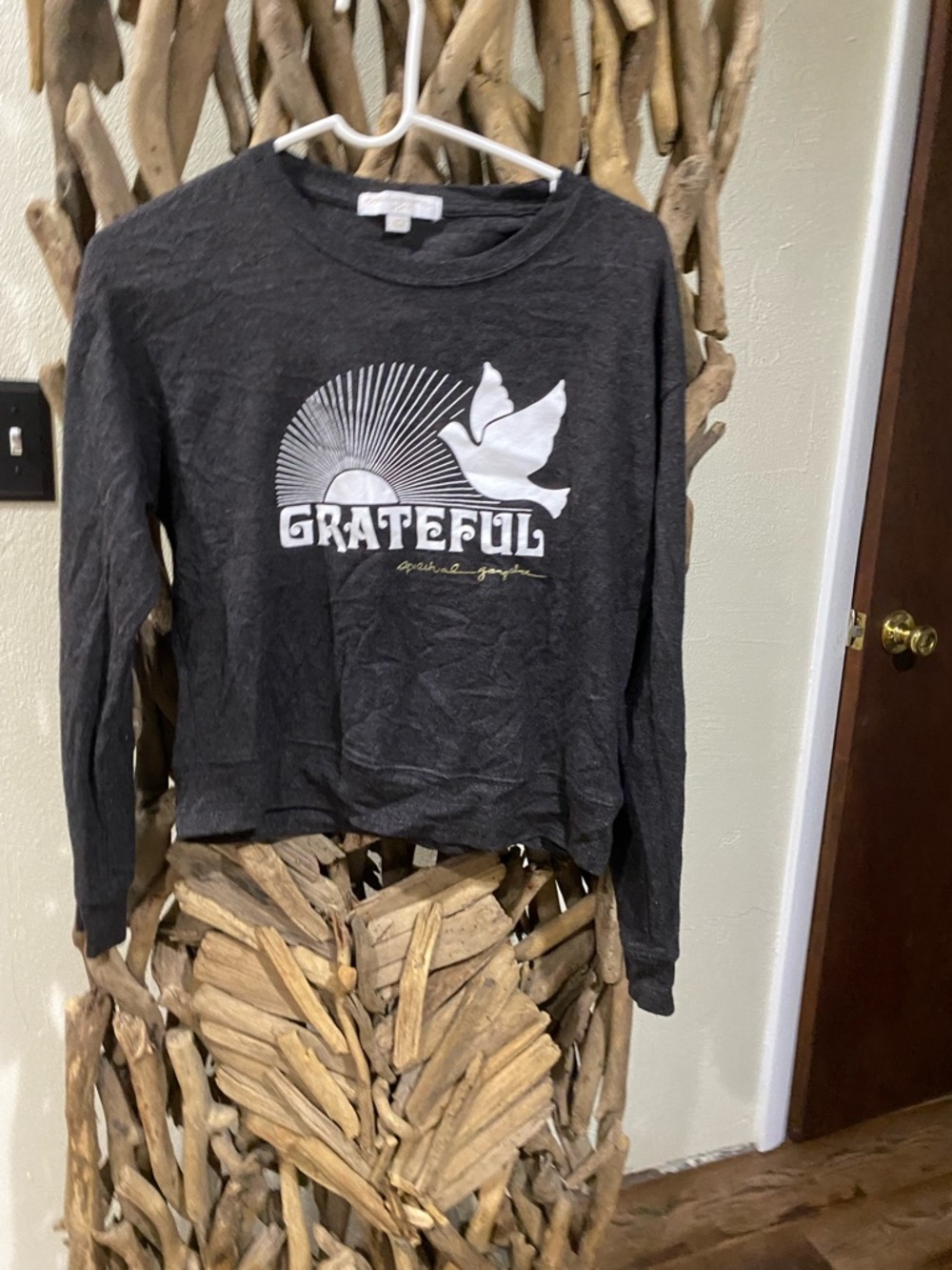 Spiritual Gangster Black Grateful Dove Long Sleeve Top